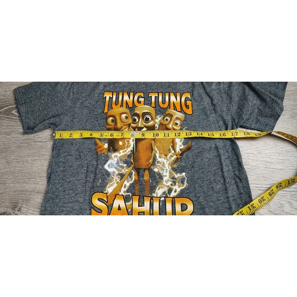 Tung Tung Tung Sahur Baseball Bat‎ T-Shirt Grey Small Brisco Brands - Picture 6 of 7